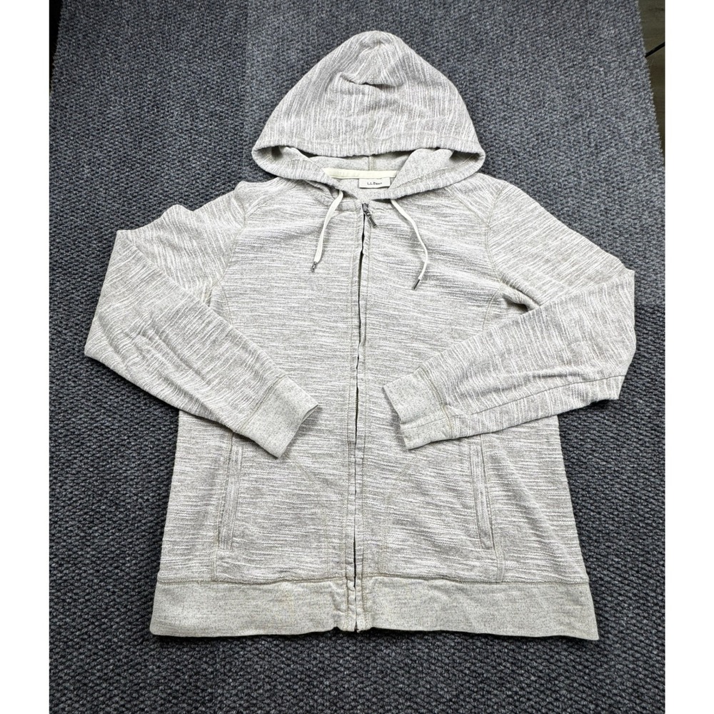 L.L. Bean Hoodie Heathered Gray Women's M Full Zip Sweatshirt‎ Outdoors Hiking